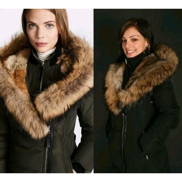 $1690 Mackage Green Quilted Key Trish Down Puffer Coat Jacket Fur Collar Sz S - Picture 2 of 16